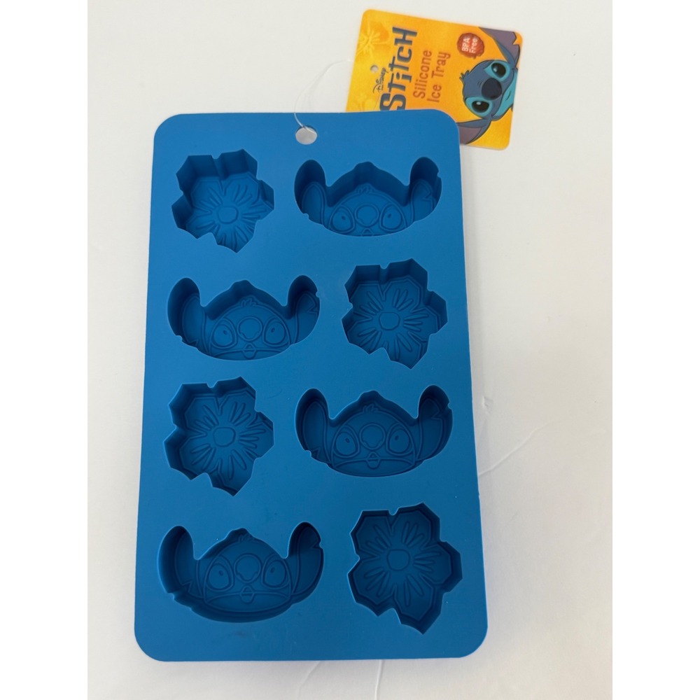 Disney Lilo & Stitch Blue Silicone Ice Tray Mold Hibiscus Flowers BPA Free New